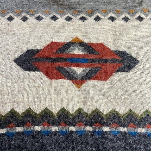 Vintage Aggio Wool‎ Blend Aztec Print Southwestern Crew Sweater Large - Picture 4 of 4